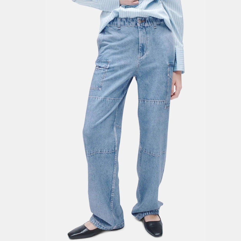 Rag & Bone Miramar Nora‎ Cotton Terry Cargo Pants Indigo Denim Print Size 27